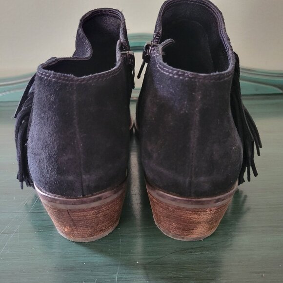 Lucky Brand 7M Black Suede Leather‎ Booties FELISIE Ankle Boots Western - Picture 8 of 8